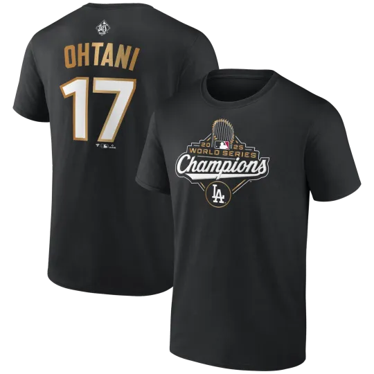 Discover Men's Fanatics Shohei Ohtani Black Los Angeles Dodgers 2025 World Series
