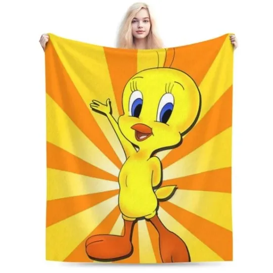 Discover Tweety Bird Themed Blanket Looney Tunes Cartoon Movie Fleece Blanket