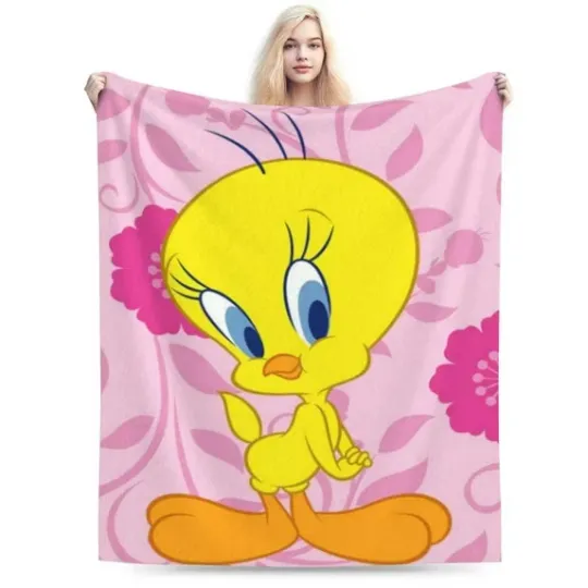 Tweety Bird Characters Blanket, Looney Tunes Cartoon Movie Fleece Blanket