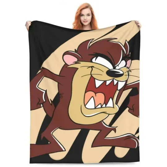 Tasmanian Devil Looney Tunes Blanket, Looney Tunes Cartoon Movie Fleece Blanket