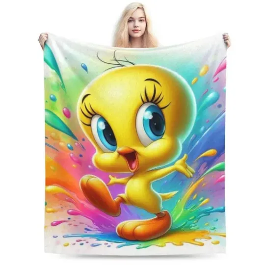 Tweety Bird Blanket, Looney Tunes Cartoon Movie Fleece Blanket