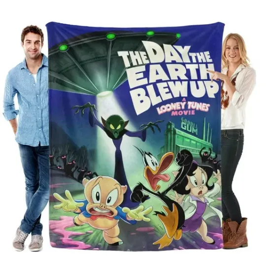 The Day Earth Looney Tunes Blanket, Looney Tunes Cartoon Movie Fleece Blanket