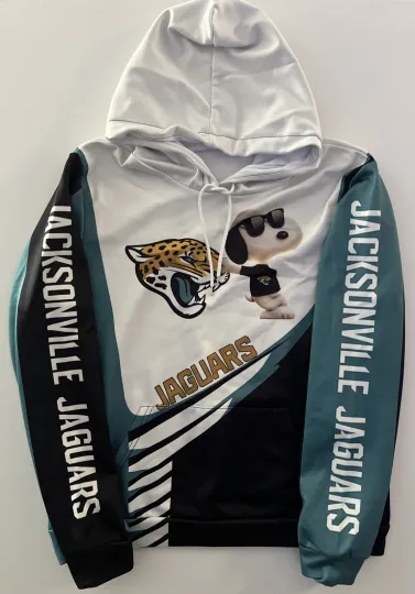 Discover Jacksonville Jaguars Snoopy 3D Hoodie Sweatshirt Sz M Unisex Gently Used HTF