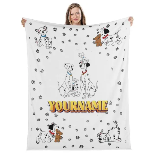 Discover Personalize One Hundred and One Dalmatians Plush Fleece Blanket, Personalize