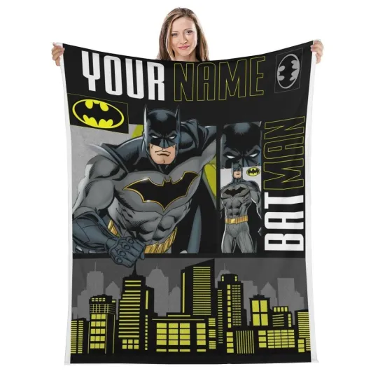 Discover Personalize Batman Plush Fleece Blanket Birthday Gift, Christmas Gift ,Family