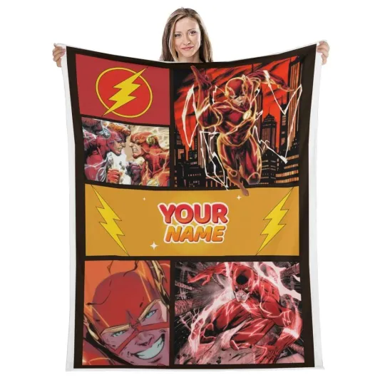 Discover Personalize The Flash Plush Fleece Blanket Birthday Gift, Christmas Gift
