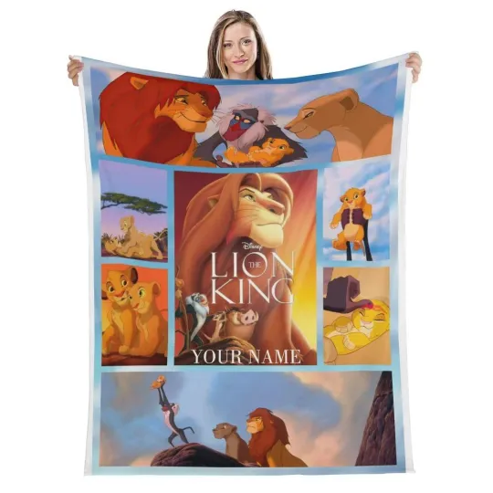 Discover Peronalized The Lion King Fleece Plush Fleece Blanket Gift for Friends