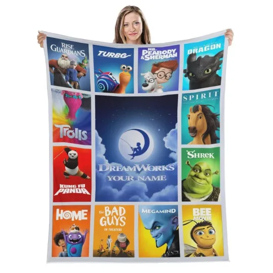 Discover Persionalized DreamWorks films Fleece Plush Fleece Blanket. Gift for You and