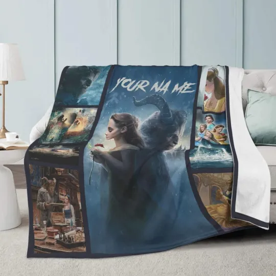Discover Personalized Plush Fleece Blanket beauty and the beast,halloween gift, blanket