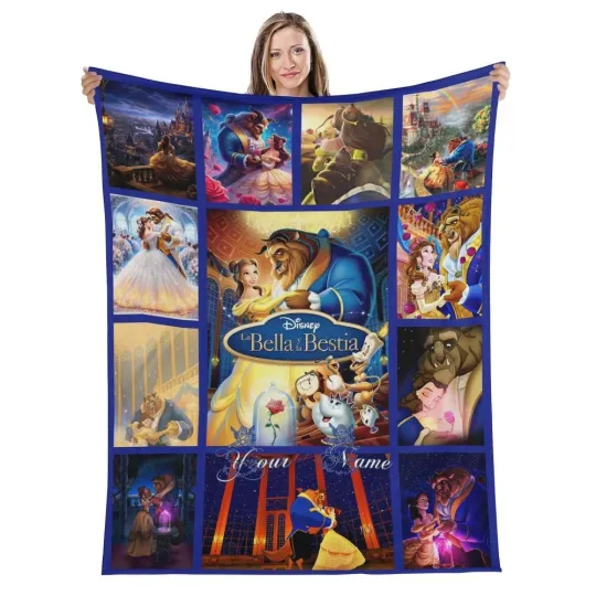 Discover Personalized The Beauty And The Beast Fleece Plush Fleece Blanket, Great Gift