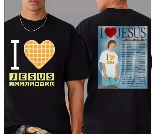 Discover Bryce Crawford 2026 Tour I Love Jesus Double Sided T-Shirt
