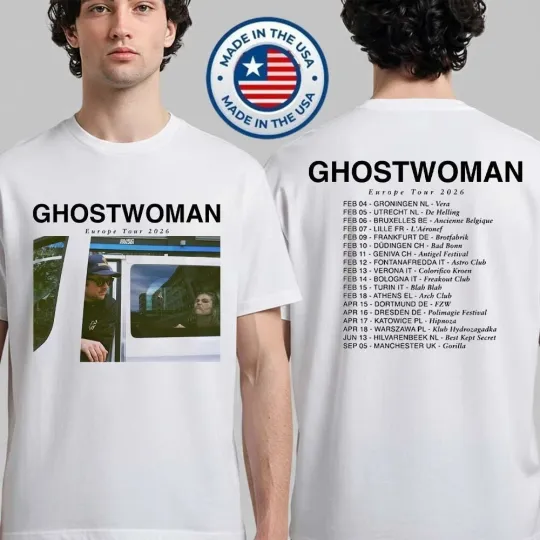 Discover Ghostwoman Europe Tour 2026 Schedule Dates Double Sided T-Shirt