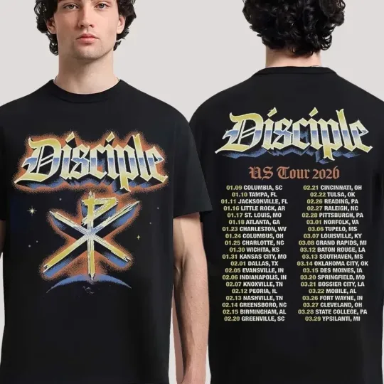 Discover Disciple US Tour 2026 2 Sides Unisex T-Shirt