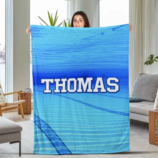 Discover Personalized Swimming Blanket, Swimming Pool Throw Blankets, Swim Gift for Swimm