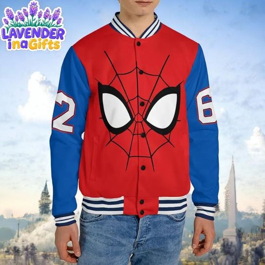 Discover Custom Disney Spider Man Mask Awesome Varsity Jacket, Personalized Disney Jacket, Spider man Varsity, Disney Uniform Varsity