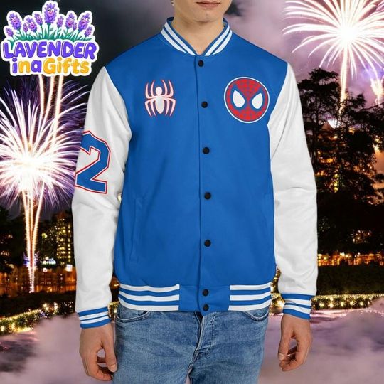 Discover Custom Disney Spider Man Blue Varsity Jacket, Personalized Disney Jacket, Spider man Varsity, Disney Uniform Varsity