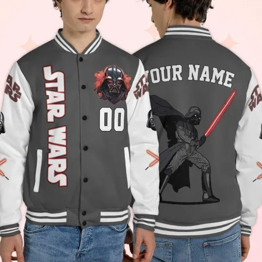 Personalized Galaxy's Edge Darth Vader Lightsaber Star Wars Baseball Jacket