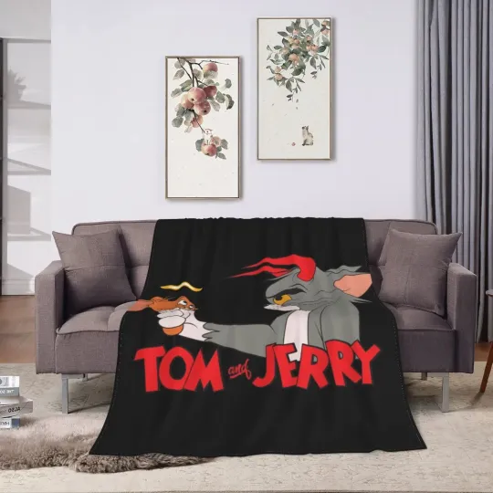 Funny Tom And Jerry Movie Cartoon Fleece Blanket