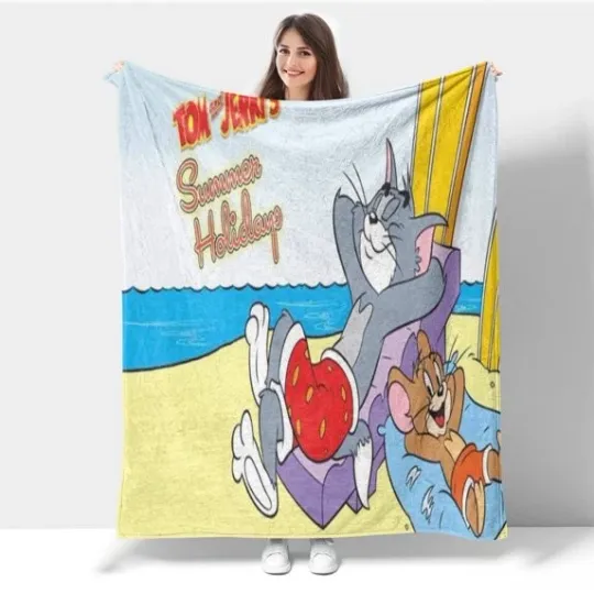 Discover Tom Jerry Summer Beach Blanket Tom And Jerry Cartoon Movie Fleece Blanket
