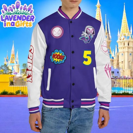 Personalized Varsity Jacket Spidey And His Amazing Friends Cute, Spidey and his amazing friends jacket,spider gwen Jacket, Spiderman Gift