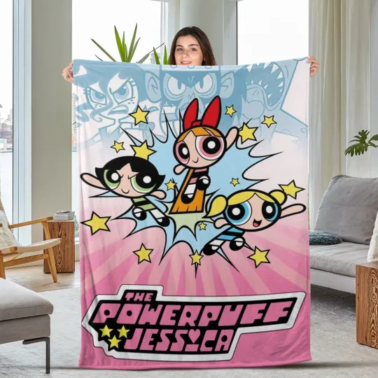 Personalized Powerpuff Girl Cartoon Blanket, Super Girl Blanket,PPG Blanket