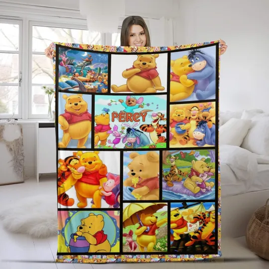 Discover Personalized Name Blanket, Personalized Classic Winnie the Pooh Blanket Winnie