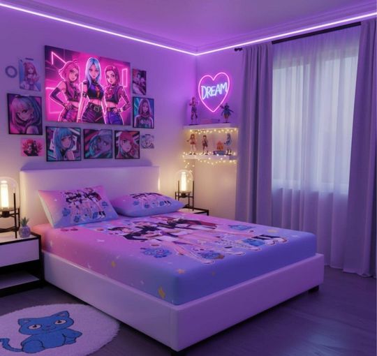 K-Pop Demon Hunters Fitted Sheet Set 3pcs for Kids