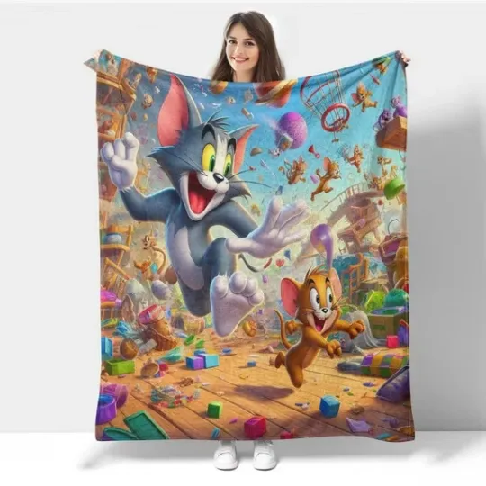 Discover Tom Jerry Funny Toy World Blanket Tom And Jerry Cartoon Movie Fleece Blanket