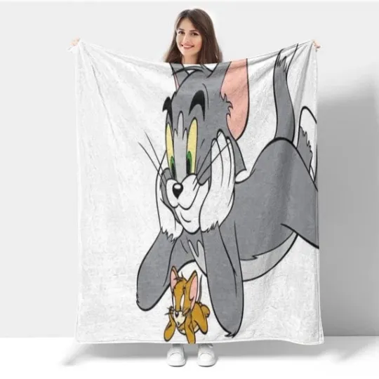Tom Look Jerry Blanket, Tom And Jerry Cartoon Movie Fleece Blanket
