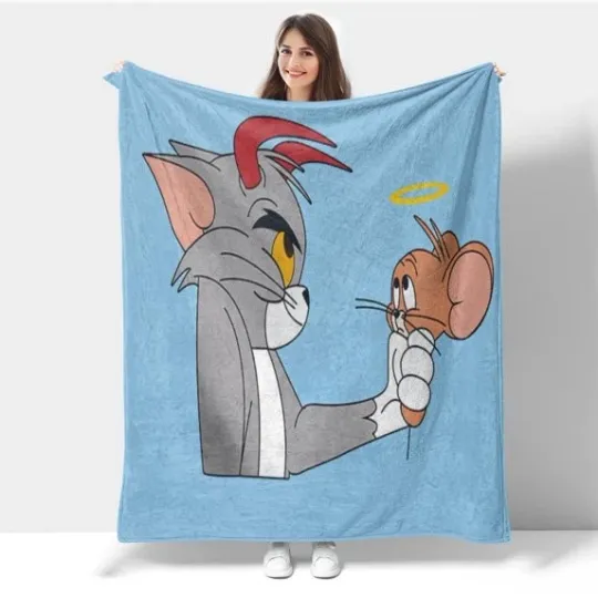 Funny Tom And Jerry Movie Cartoon Fleece Blanket
