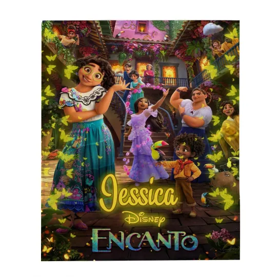 Discover Personalized Encanto Plush Fleece Blanket, Encanto Blanket, Baby Name Blanket