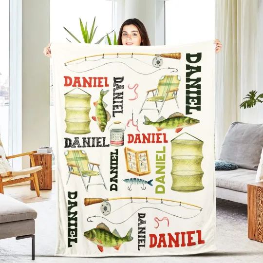 Discover Personalized Hunting Fishing Blanket, Custom Hunting Baby Blanket, Hunting Baby