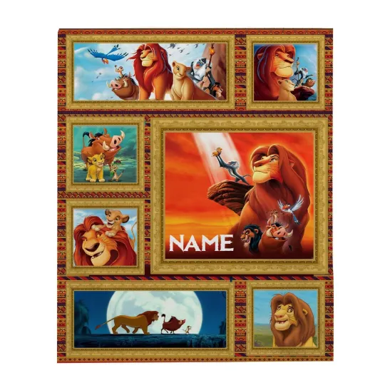 Discover Personalized Lion King Plush Fleece Blanket, Lion King Birthday Gift, Bedding