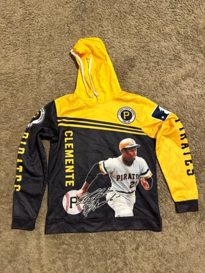 Discover Vintage MLB Pittsburgh Pirates “Roberto Clemente” 3D Hoodie 00s size medium