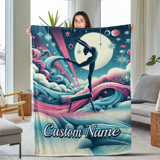 Discover Personalized Gymnastics Blanket - Gymnastics Blanket for Girls-Custom Gymnastics