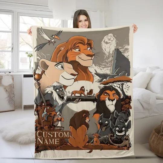 Discover Personalized Lion King Blanket, Lion King Birthday Gift, Lion King Bedding