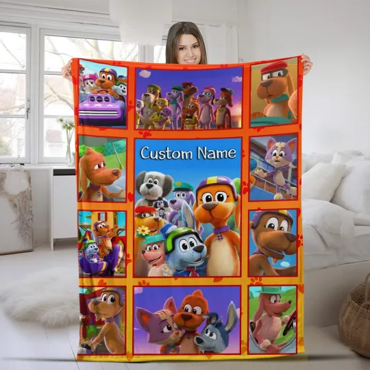 Discover Personalized Go Dog Go Plush Fleece Blanket, Go Dog Go Blanket