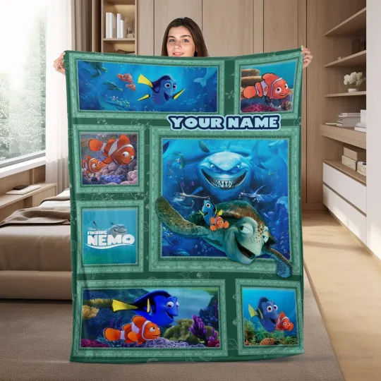 Personalized Family Finding Nemo Blanket Finding Nemo Fleece Blanket Walt Family
