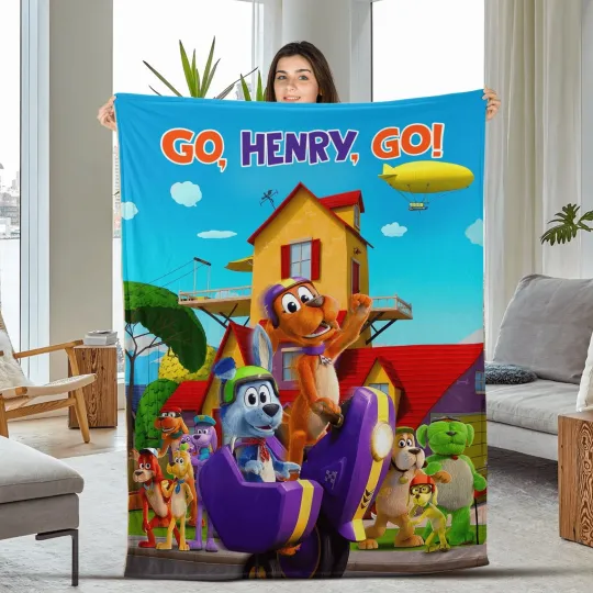 Discover Personalized Go Dog Go Plush Fleece Blanket, Baby Blanket, Custom Blanket