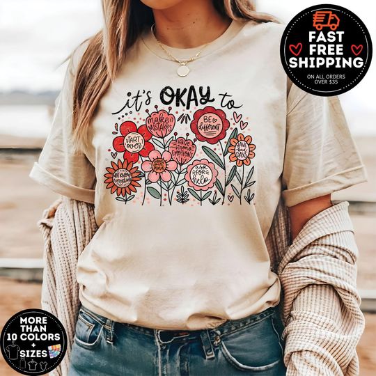 Discover It's Okay To Make Some Mistakes Shirt, Psychologist Shirt, Mental Health Shirt, Motivational Shirt, School Counselor Gift, Positive Shirt