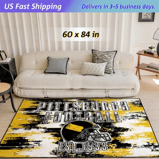 Discover Pittsburgh Football Rug Living Room