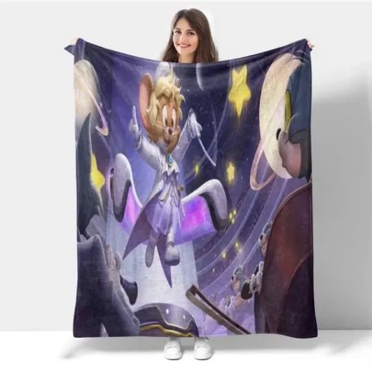Tom And Jerry Fleece Blanket, Fun Cartoon Movie Gifts for Kid
