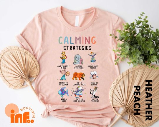 Discover Calming Strategies Arthur and Friends T-Shirt, Relaxation Techniques with Cute Cartoon Characters Shirt,  Mental Health Affirmation Tee