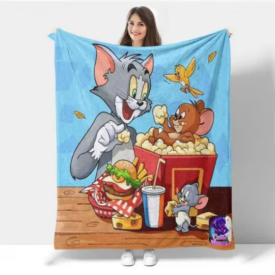 Discover Tom And Jerry Fleece Blanket, Fun Cartoon Movie Gifts for Kid