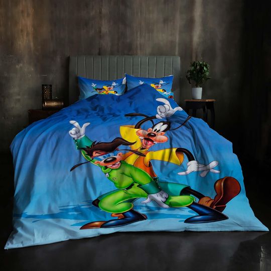 Discover Handmade Christmas Goofy Movie Duvet Cover Set 3-Piece Rustic Farmhouse Style Bedding