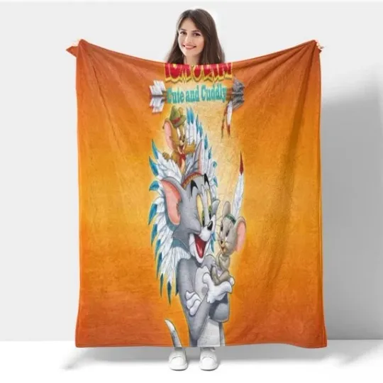 Tom And Jerry Fleece Blanket, Fun Cartoon Movie Gifts for Kid