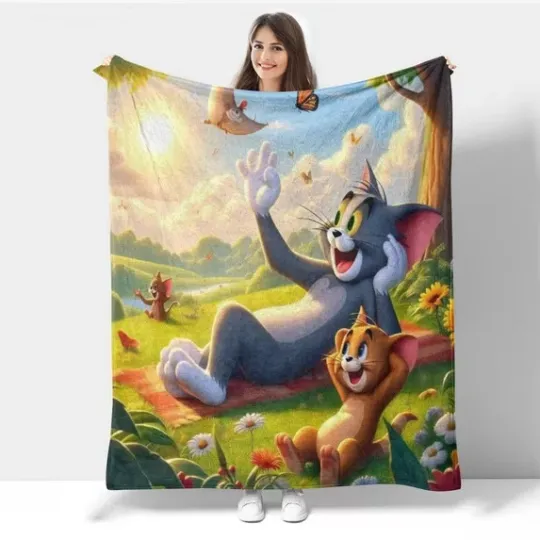 Discover Tom And Jerry Fleece Blanket, Fun Cartoon Movie Gifts for Kid