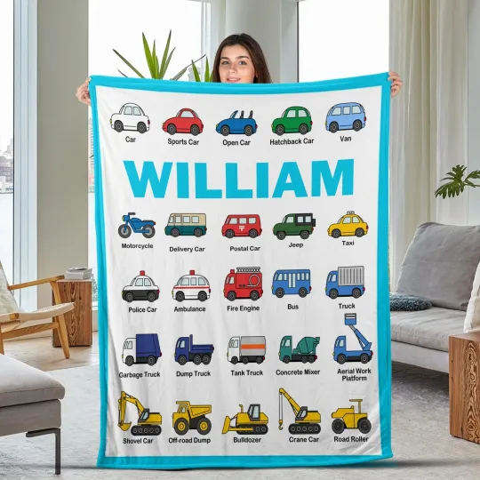 Discover Personalized Construction Blanket  Baby Blanket Boys Gift  Toddler Excavator