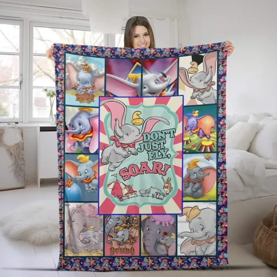 Discover Personalized Dumbo Blanket  Magic Kingdom Dumbo Plush Fleece Blanket  Elephant