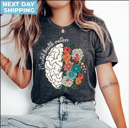 Discover Mental Health Matters, Mental Health Shirt, School Psychologist Shirt, Inspirational Shirts, Mental Health Awareness Tee, Cute Brain Shirt